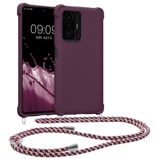 kwmobile Necklace Case compatible with Xiaomi 11T / 11T Pro - Cover with Lanyard - Silicone Protective Case