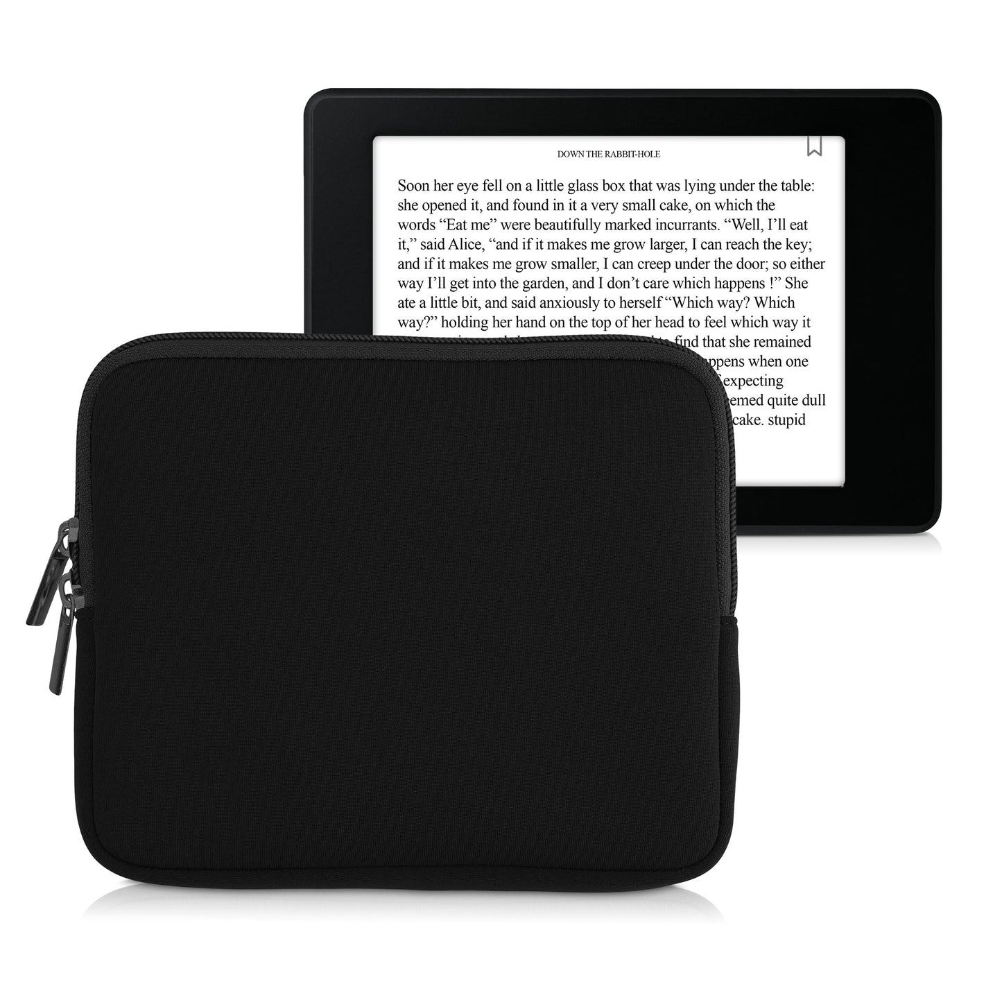 kwmobile Schutztasche für eReader - Neopren Tasche Hülle Cover Case Schutzhülle Schwarz - 17,5 x 14,7 cm Innenmaße Schwarz  