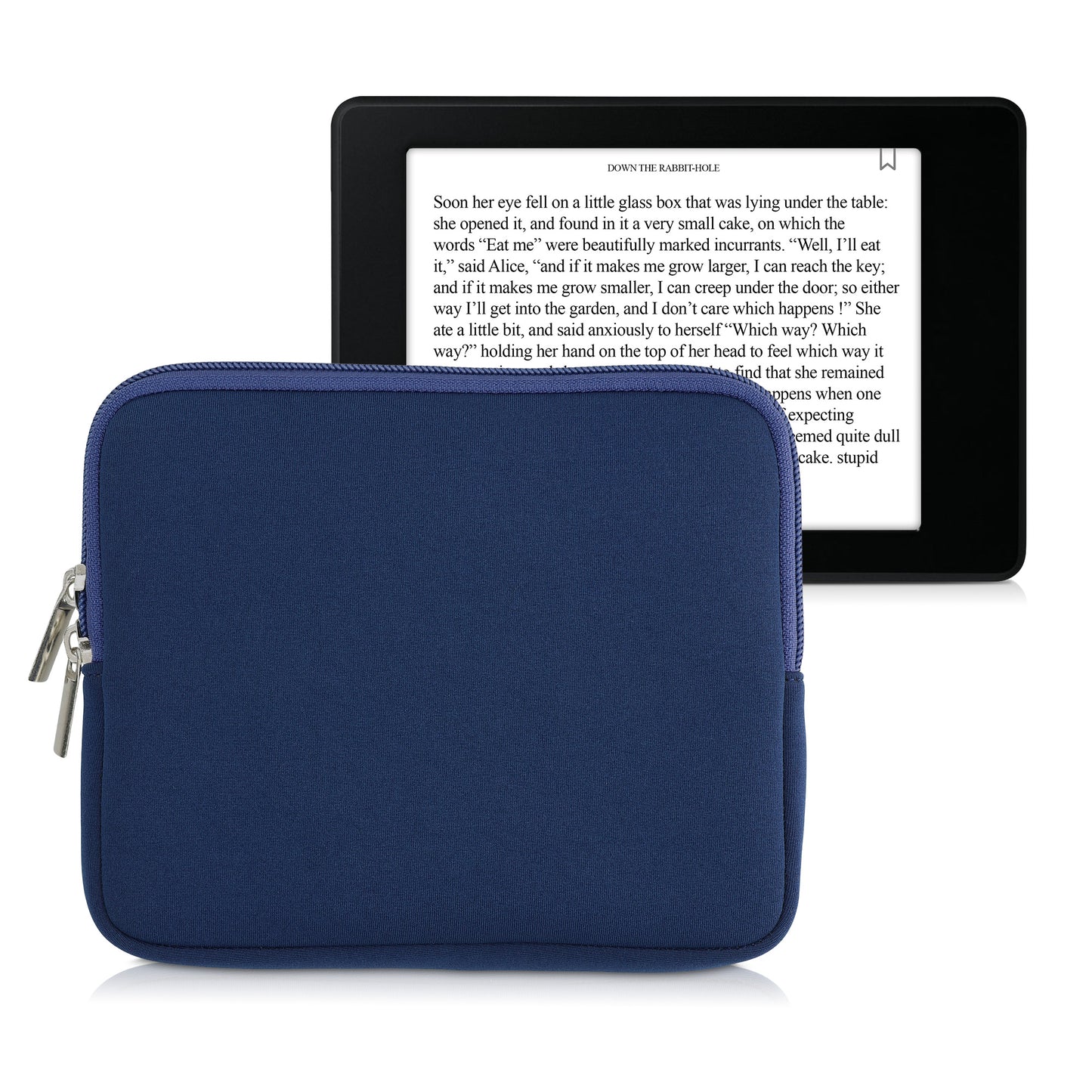 kwmobile Schutztasche für eReader - Neopren Tasche Hülle Cover Case Schutzhülle Dunkelblau - 17,5 x 14,7 cm Innenmaße Dunkelblau  