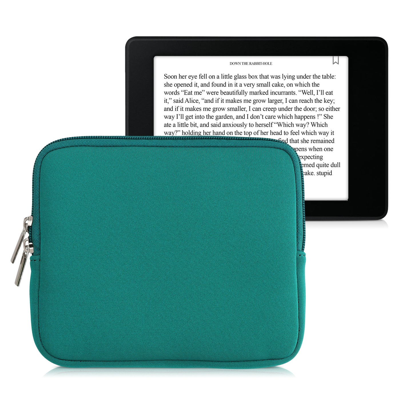 kwmobile Schutztasche für eReader - Neopren Tasche Hülle Cover Case Schutzhülle Petrol - 17,5 x 14,7 x 1 cm Innenmaße Petrol  