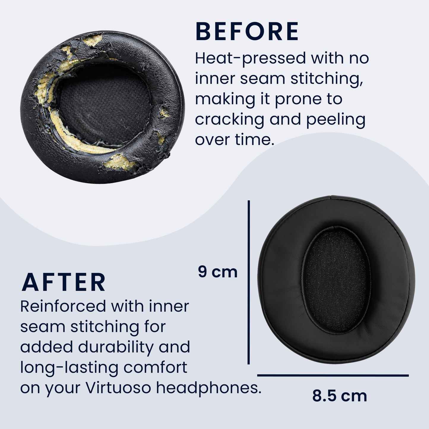 kwmobile Ear Pads for Sennheiser HD 300 Ear Cushions Replacement Ear Pads Headphone Spare Parts Headphone Replacement Pads for Over Ear Headphones