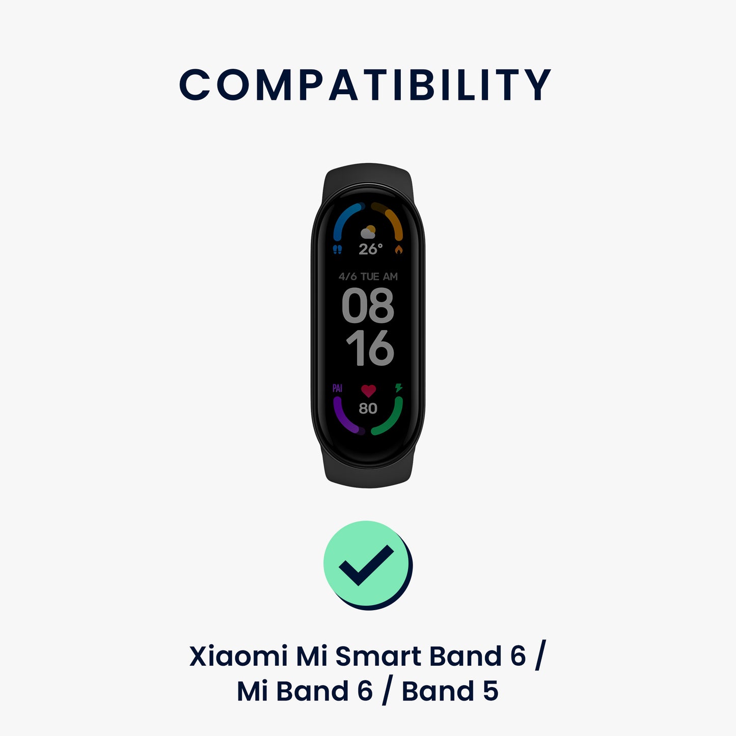 kwmobile Uhrenarmband für Xiaomi Mi Smart Band 6 / Mi Band 6 / Band 5 Armband Fitnesstracker Band Set Ersatzarmband Smartwatch