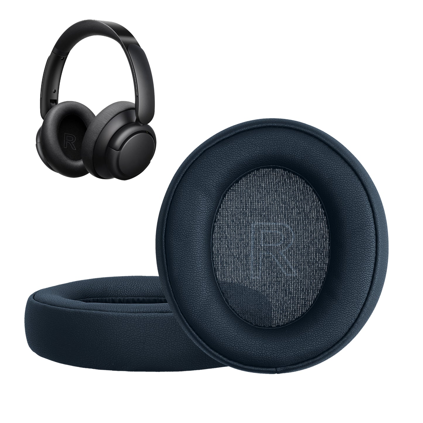 kwmobile 2x Ohr Polster für Anker Soundcore Life Q35 / Q30 Ohrpolster - Ersatz Ohrpolster - Kopfhörer Ersatzteile - Kopfhörer Ersatzpolster für Over Ear Headphones Dunkelblau  