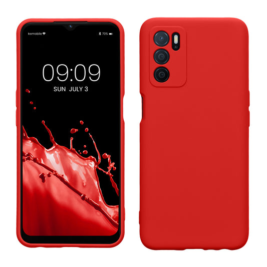 kwmobile Slim Case kompatibel mit Oppo A16 / A16s / A54s Hülle - Handyhülle aus Silikon in Rot Rot  