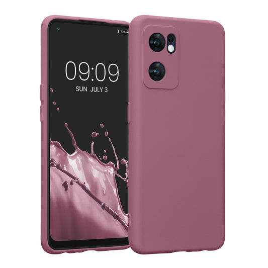 kwmobile Slim Case kompatibel mit Oppo Find X5 Lite Hülle - Handyhülle aus Silikon in Dark Rose Dark Rose  