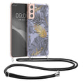 Samsung Galaxy S21 Plus Necklace Phone Case Yellow and Grey Palms
