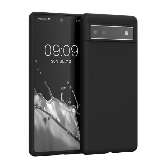 kwmobile Handyhülle für Google Pixel 6a Hülle - TPU Case - Kabelloses Laden - Schutzhülle Cover in Schwarz Schwarz  