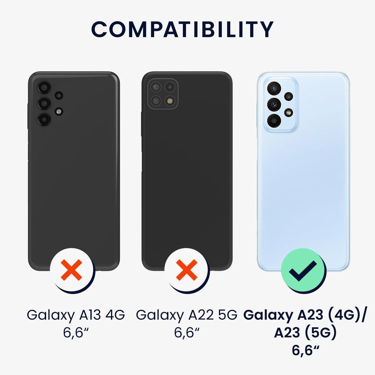 kwmobile Case for Samsung Galaxy A23 4G / 5G - Wireless Charging - Protective Cover
