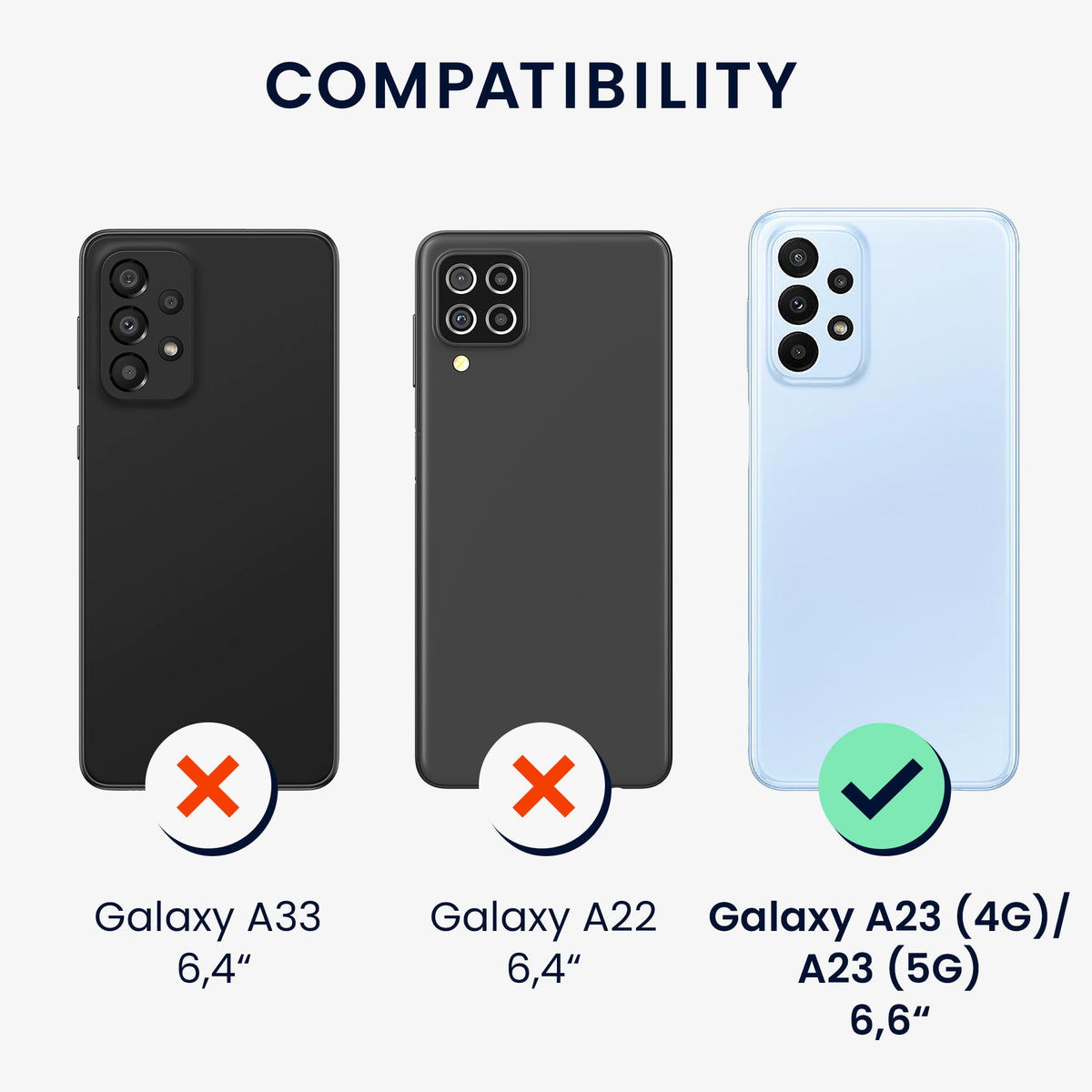 kwmobile Case for Samsung Galaxy A23 4G / 5G - Wireless Charging - Protective Cover