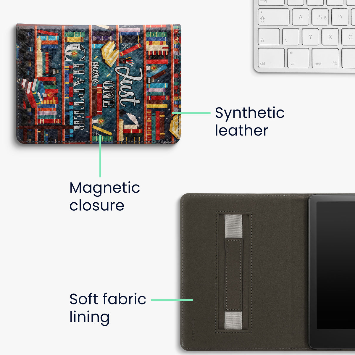 Flip Case with Hand Strap for Kindle Paperwhite 11th Generation 2021 Just One More Chapter