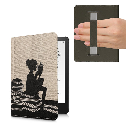 kwmobile Folding Case Compatible with Amazon Kindle Paperwhite 11th Generation 2021 Case - Flip Case for Kindle Paperwhite with Hand Strap