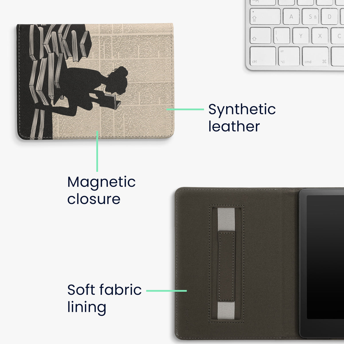 Flip Case with Hand Strap for Kindle Paperwhite 11th Generation 2021 Just One More Chapter