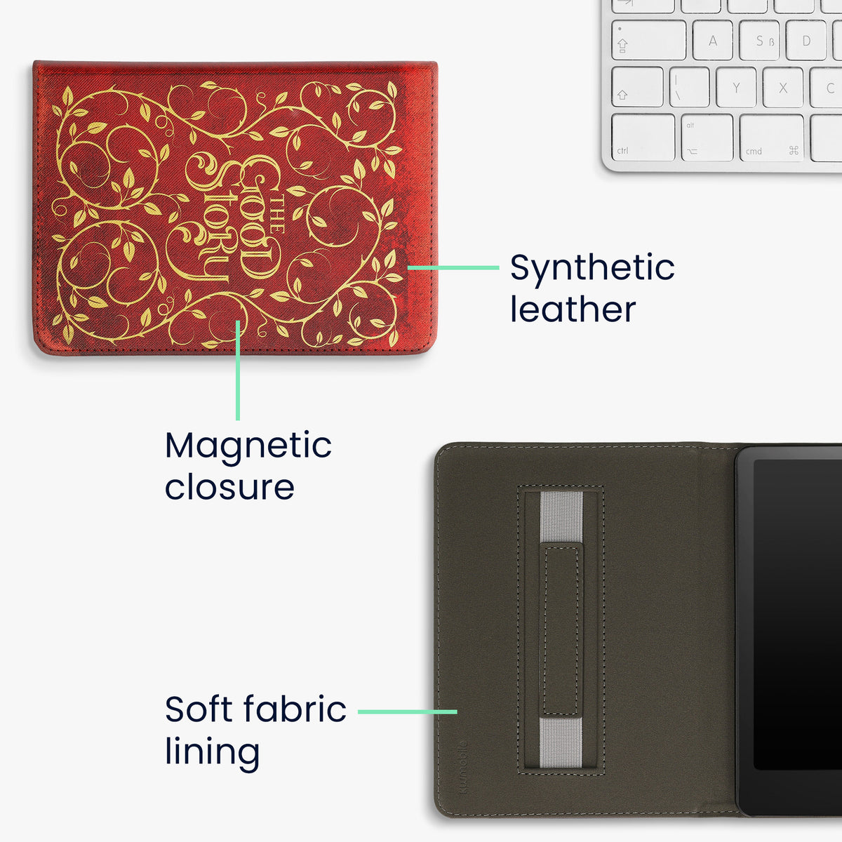 Flip Case with Hand Strap for Kindle Paperwhite 11th Generation 2021 Just One More Chapter