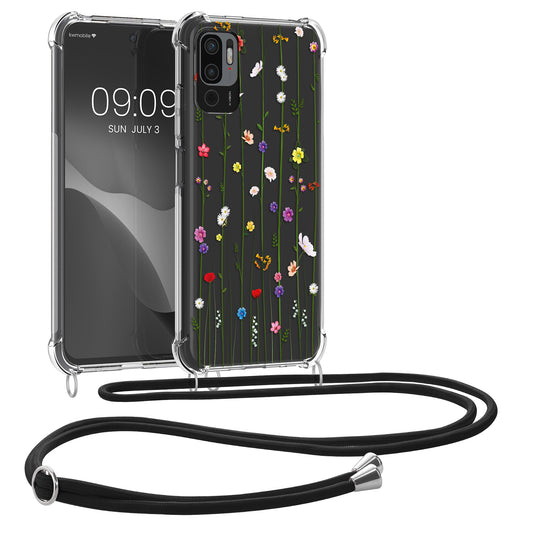 kwmobile Necklace Case compatible with Xiaomi Redmi Note 10 5G - Silicone Cover with Lanyard
