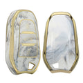 Peugeot Citroen 3-Button Smartkey (Keyless Go only) TPU Car Key Cover White Marble