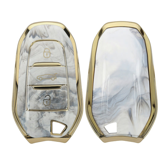 kwmobile Car Key Cover compatible with Peugeot Citroen 3-Button Smart Key (Keyless Go only)