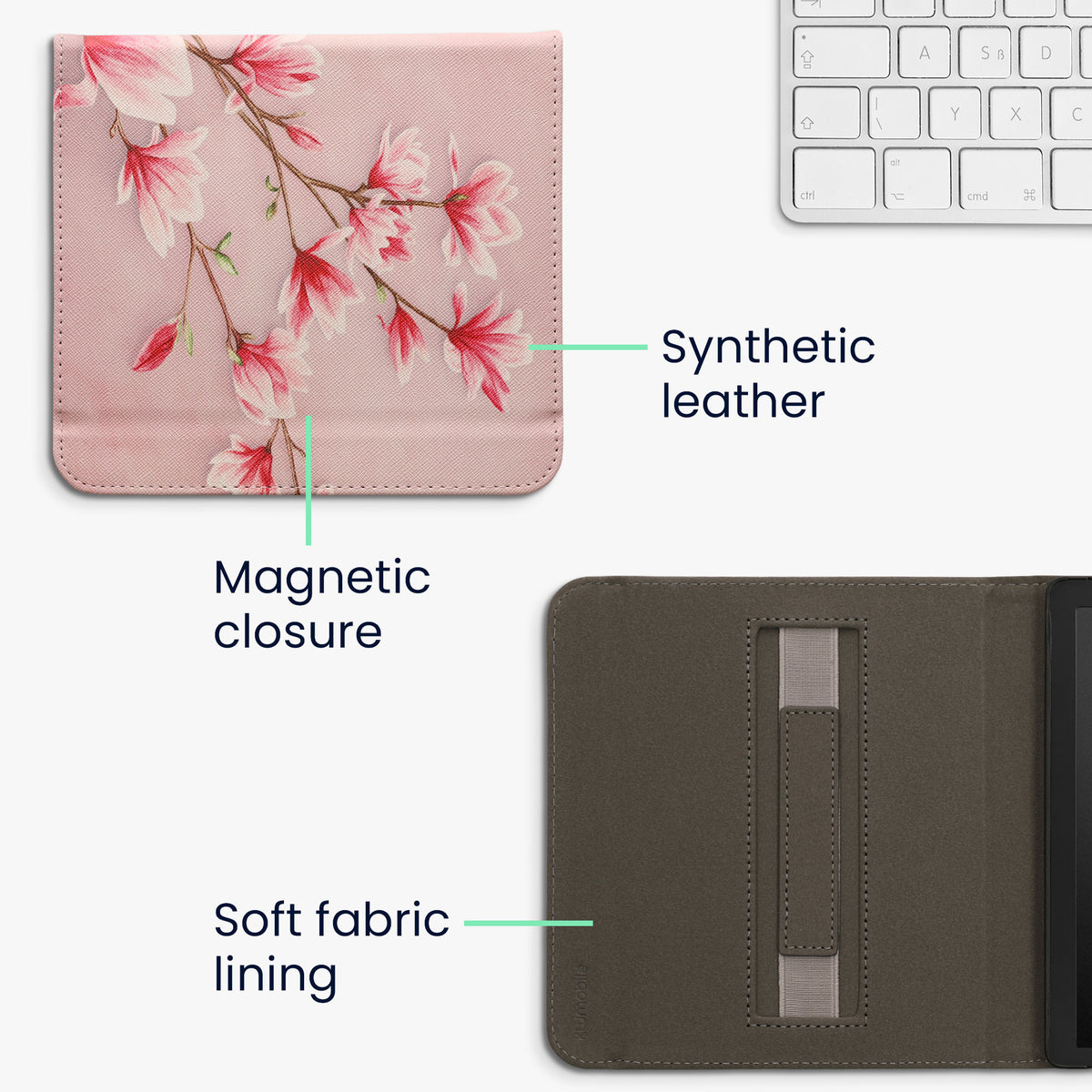Kobo Libra 2 eReader Flip Case with Auto Sleep and Hand Strap
