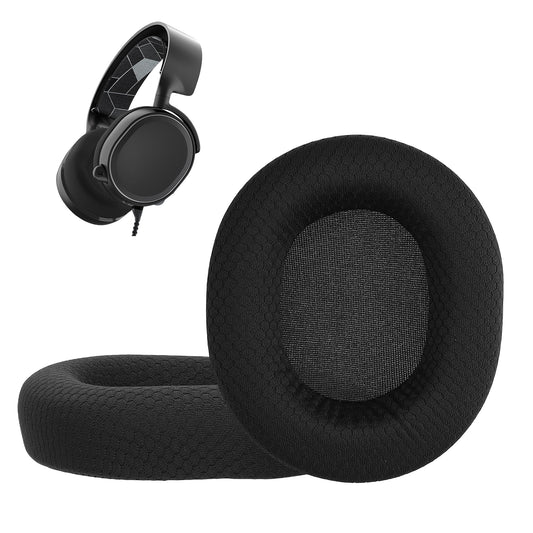 kwmobile 2x Ohr Polster für SteelSeries Arctis 3 / Arctis 5 / Arctis 7 / Arctis 9 / Arctis 9X Ohrpolster - Ersatz Ohrpolster - Kopfhörer Ersatzteile - Kopfhörer Ersatzpolster für Over Ear Headphones Schwarz  [dsg01]