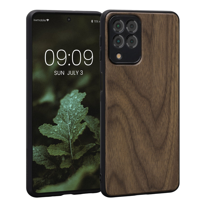 Wooden Case with TPU Bumper for Samsung Galaxy M53 5G Walnut Wood