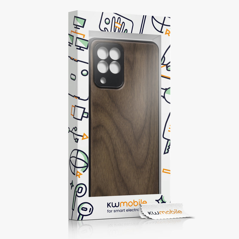 Wooden Case with TPU Bumper for Samsung Galaxy M53 5G Walnut Wood