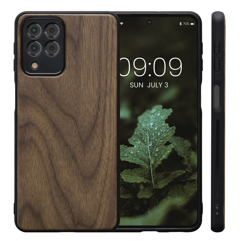 Wooden Case with TPU Bumper for Samsung Galaxy M53 5G Walnut Wood