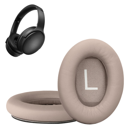 kwmobile 2x Ohr Polster für Bose QuietComfort 45 / QC45 / SC Ohrpolster - Ersatz Ohrpolster - Kopfhörer Ersatzteile - Kopfhörer Ersatzpolster für Over Ear Headphones Beige  
