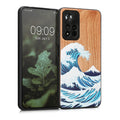 Wooden Hard Case with TPU Bumper for Xiaomi Redmi Note 11 Pro+ 5G / Note 11 Pro Plus 5G Wood Japanese Wave