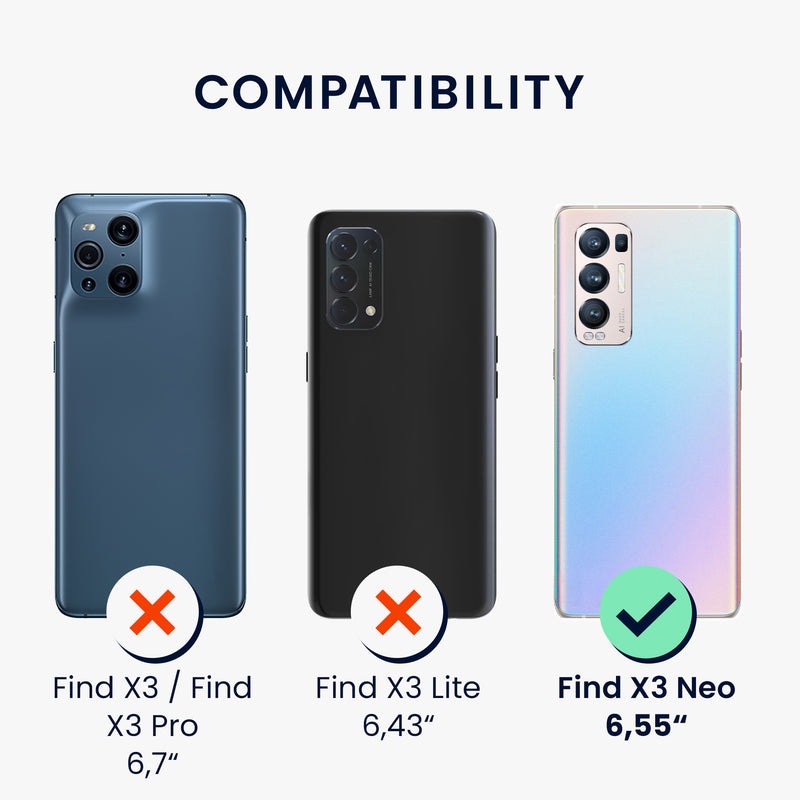 kwmobile Necklace Case compatible with Oppo Find X3 Neo - Cover with Lanyard - Silicone Protective Case