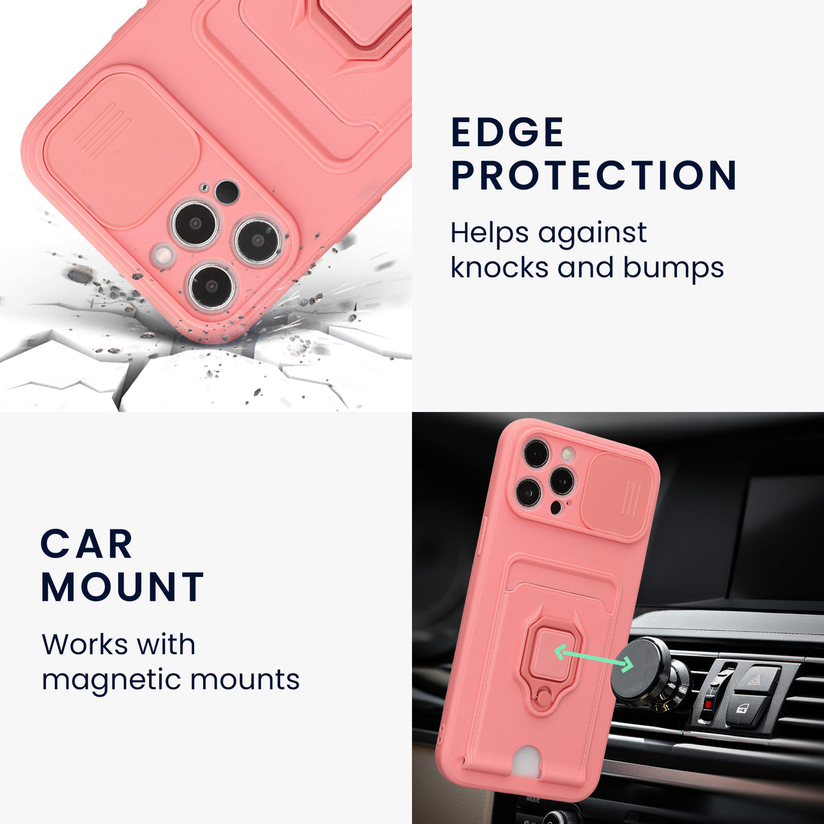 iPhone 12 Pro Max Wallet Case Silicone with Camera Cover