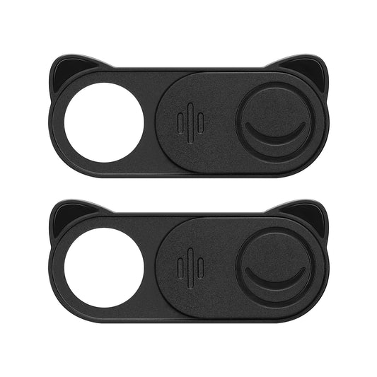 kwmobile Webcam Abdeckung für Tablet Laptop Notebook u.a. - 2x Kamera Cover ultra dünn - Kunststoff Schutz Schieber Slider - Schwarz Schwarz  