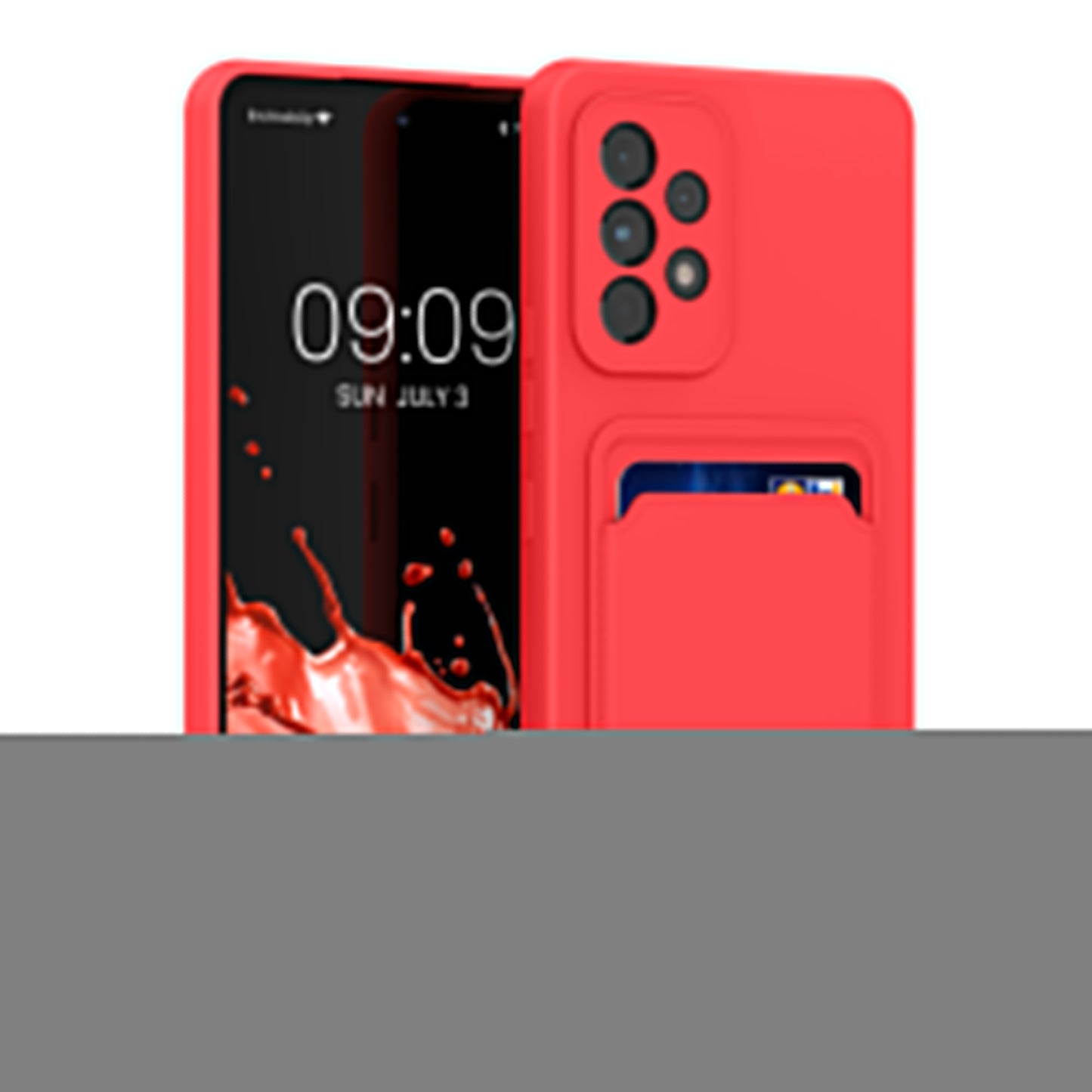 kwmobile Handyhülle für Samsung Galaxy A53 5G Hülle mit Kartenfach - TPU Case - Kabelloses Laden - Schutzhülle Cover in Neon Pink Neon Pink  