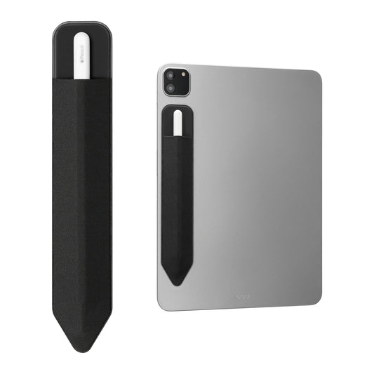 kwmobile Tablet Pen Hülle kompatibel mit Apple Pencil - Universalhalterung für digitale Stifte - selbstklebend aus Kunstleder - Schwarz Schwarz  