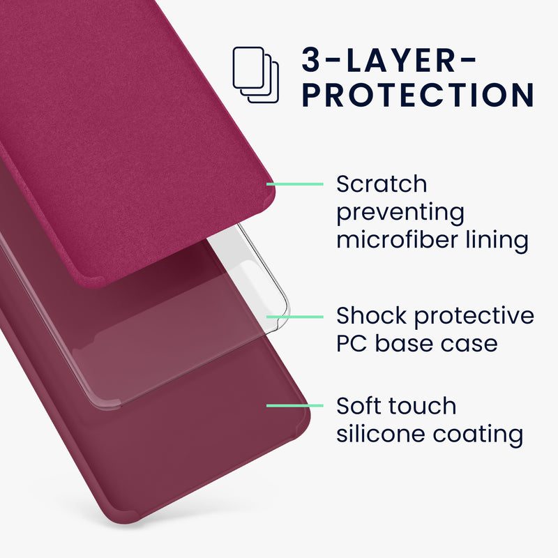 Rubberized Silicone Case for Motorola Moto G22 in Rhubarb Red