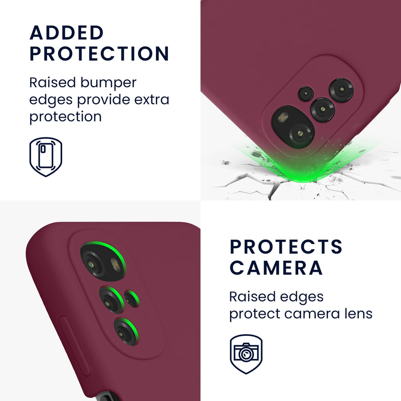 Rubberized Silicone Case for Motorola Moto G22 in Rhubarb Red