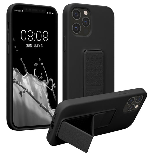 kwmobile Cell Phone Case for Apple iPhone 12 / iPhone 12 Pro with Finger Holder and Stand Protective Cover