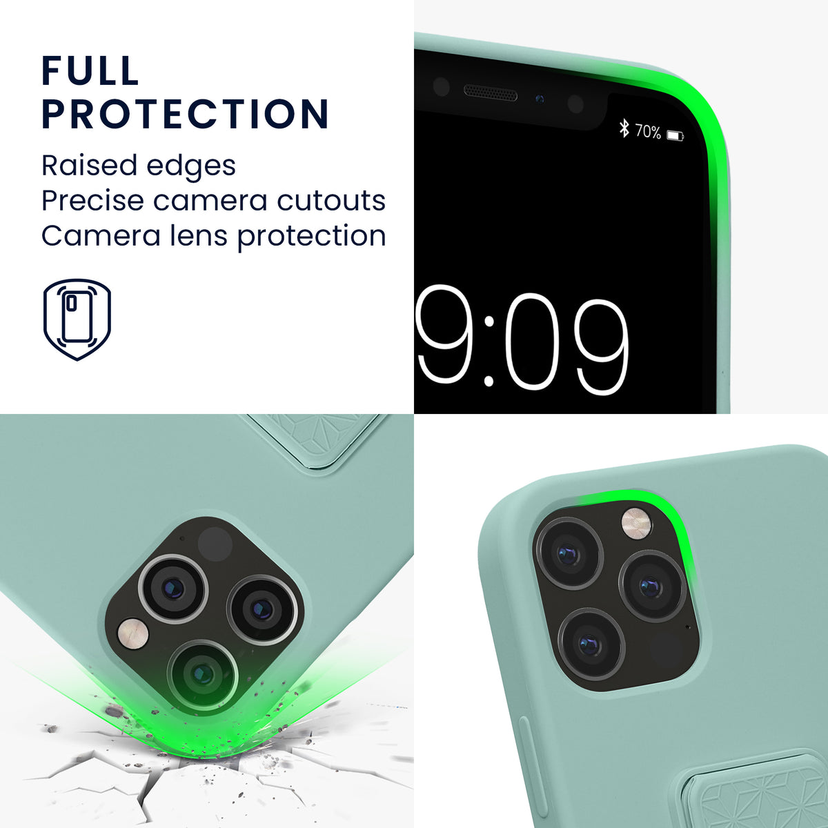 iPhone 12 / iPhone 12 Pro Silicone Phone Case with Finger Holder and Stand