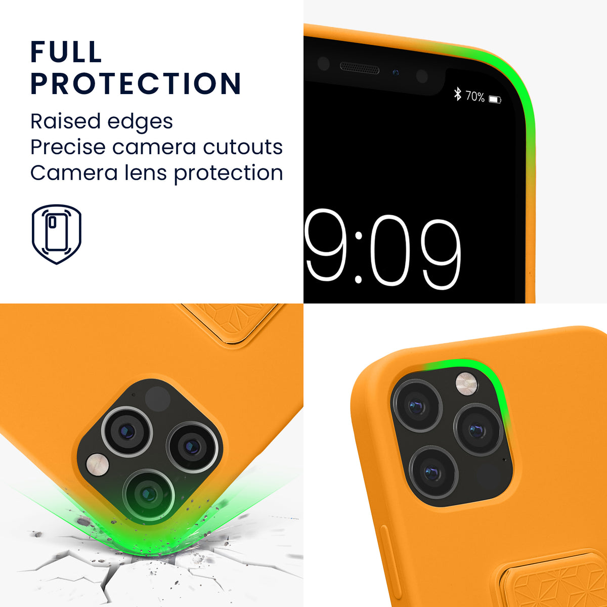 iPhone 12 / iPhone 12 Pro Silicone Phone Case with Finger Holder and Stand