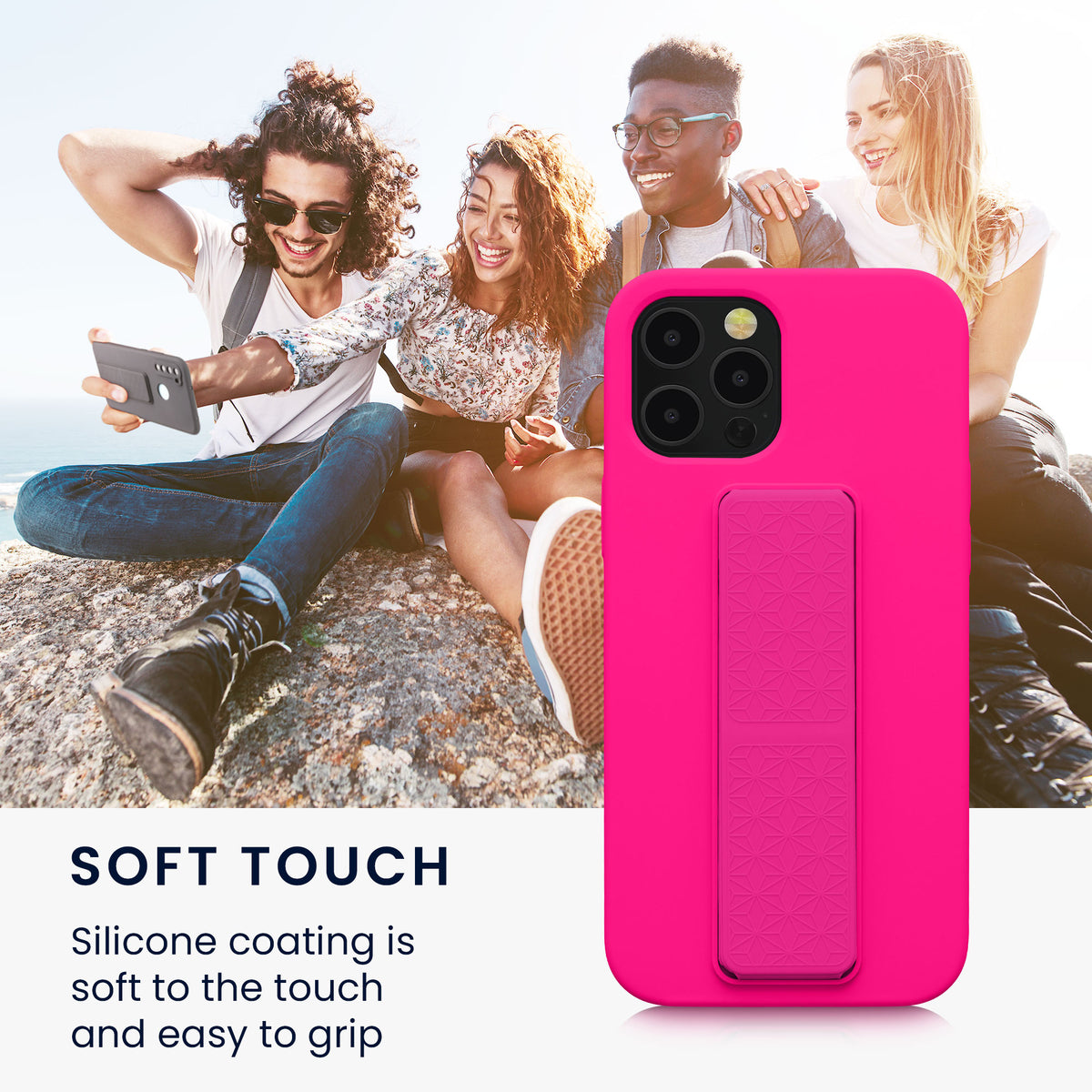 iPhone 12 Pro Max Phone Case with Finger Holder and Stand