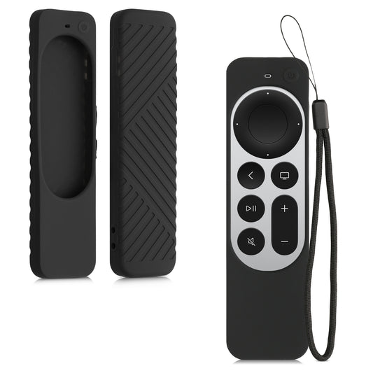 kwmobile Hülle Fernbedienung kompatibel mit Apple TV 4K 2021 (2nd Generation) Hülle - Silikon Case für TV Zubehör in Schwarz Schwarz  