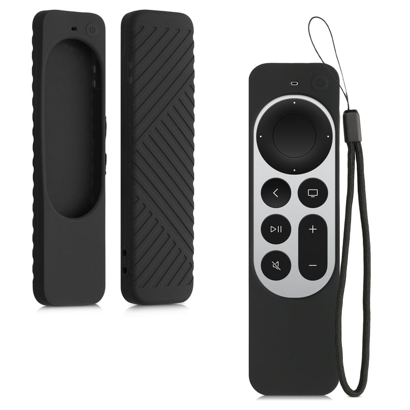 kwmobile Hülle Fernbedienung kompatibel mit Apple TV 4K 2021 (2nd Generation) Hülle - Silikon Case für TV Zubehör in Schwarz Schwarz  