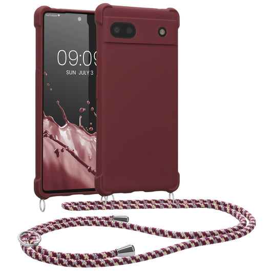 kwmobile Necklace Case compatible with Google Pixel 6a - Cover with Lanyard - Silicone Protective Case