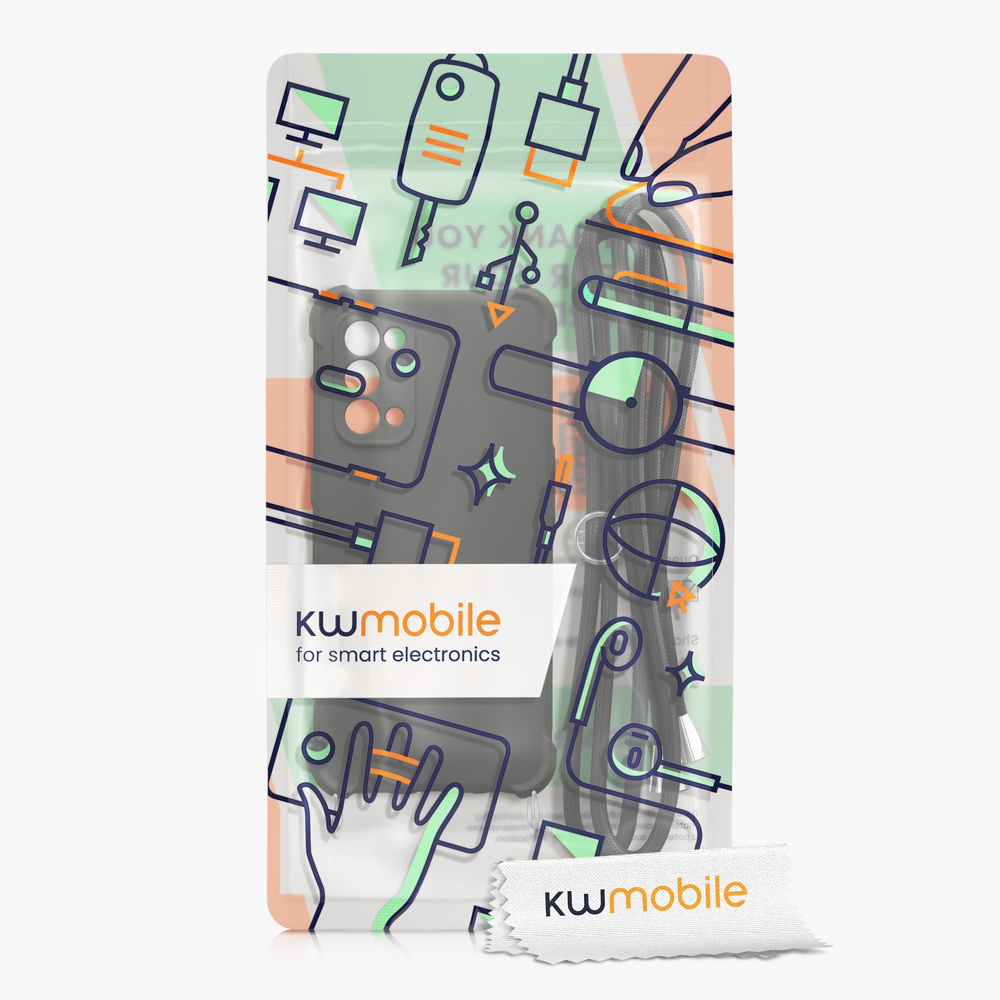 kwmobile Necklace Case Compatible with Oppo Find X3 Lite - Cover with Lanyard - Silicone Protective Case