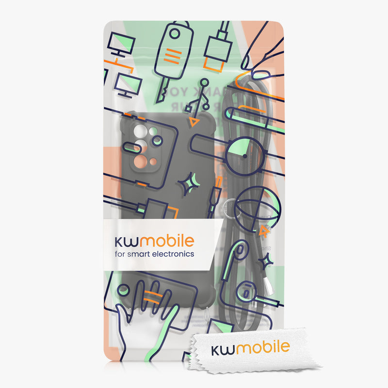 kwmobile Necklace Case Compatible with Oppo Find X3 Lite - Cover with Lanyard - Silicone Protective Case