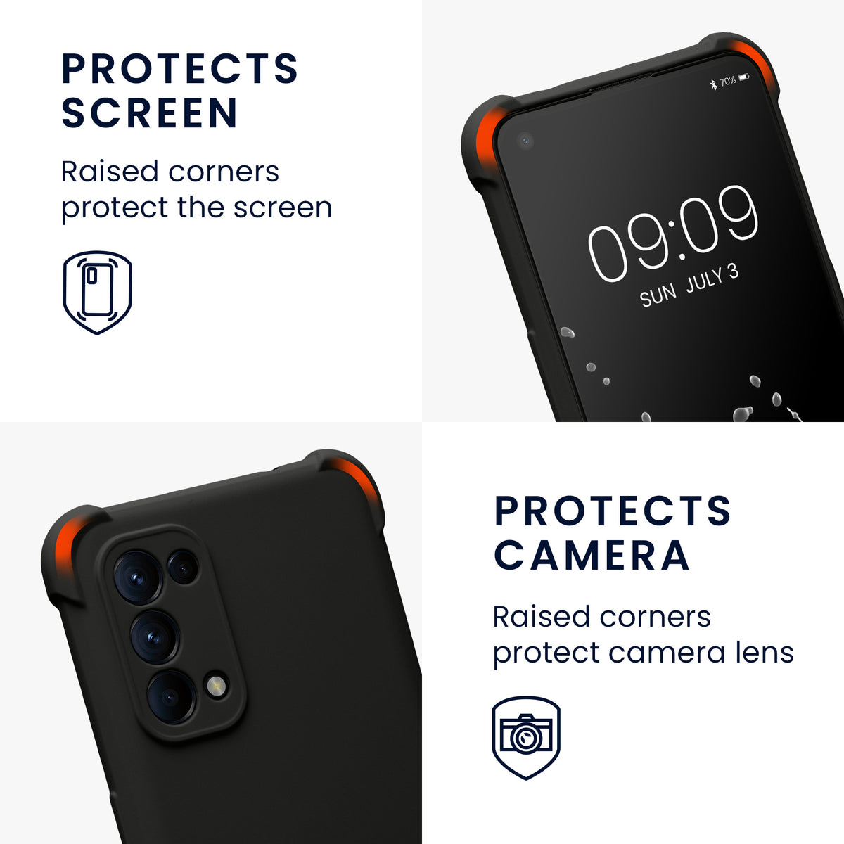 kwmobile Necklace Case Compatible with Oppo Find X3 Lite - Cover with Lanyard - Silicone Protective Case