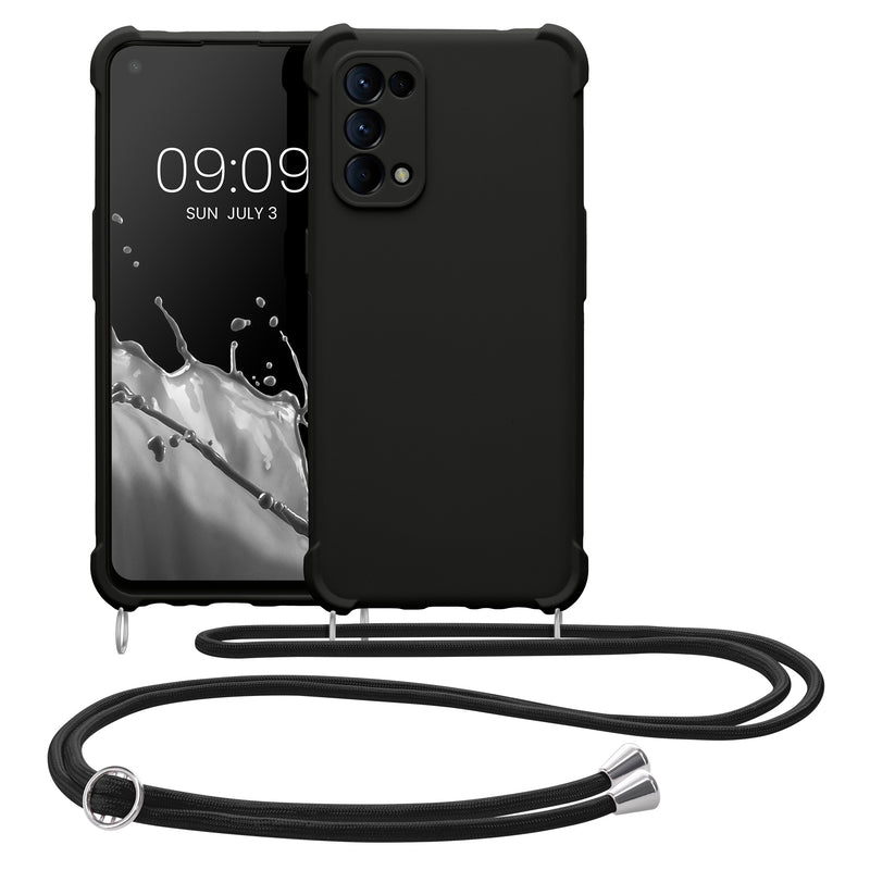 kwmobile Necklace Case Compatible with Oppo Find X3 Lite - Cover with Lanyard - Silicone Protective Case