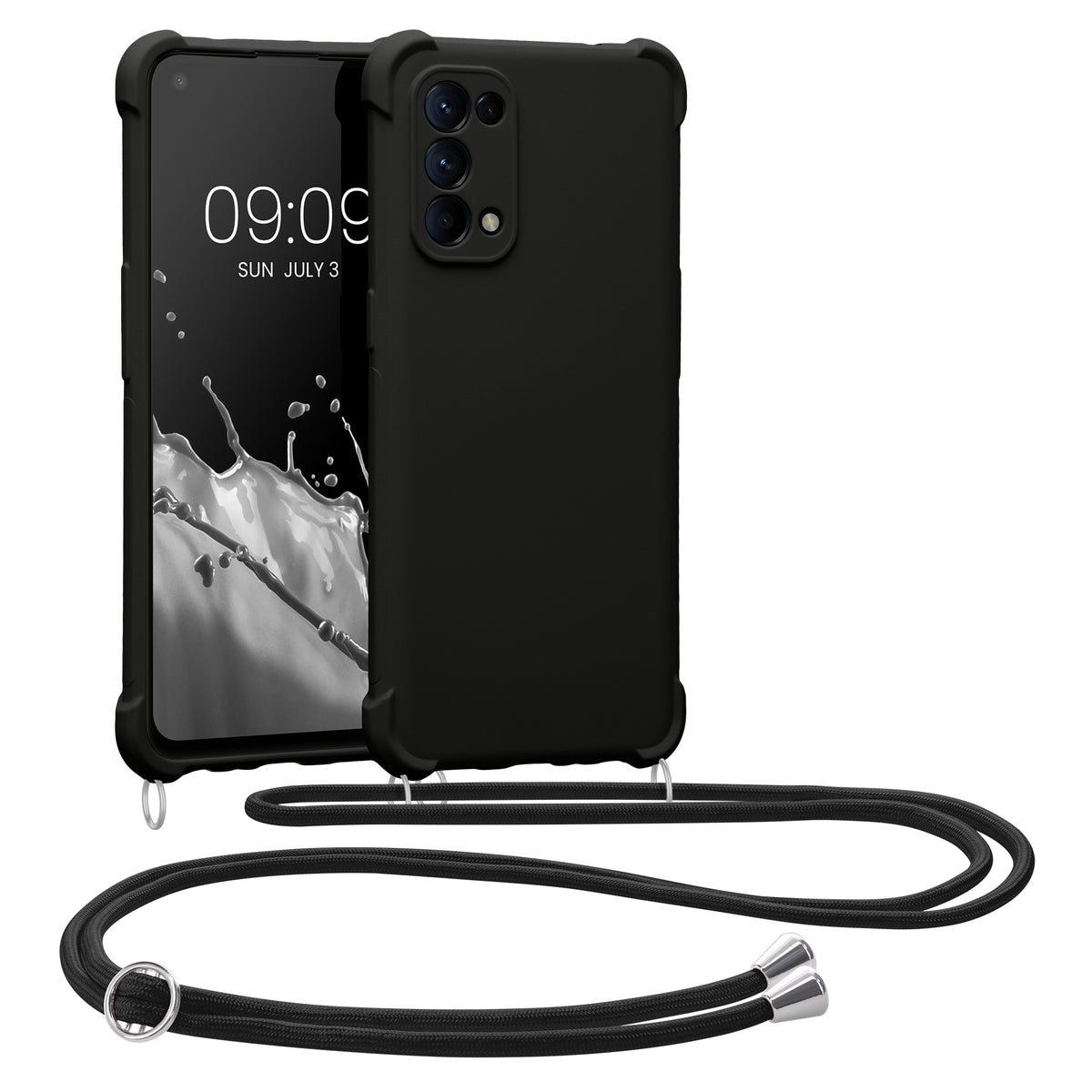 kwmobile Necklace Case Compatible with Oppo Find X3 Lite - Cover with Lanyard - Silicone Protective Case