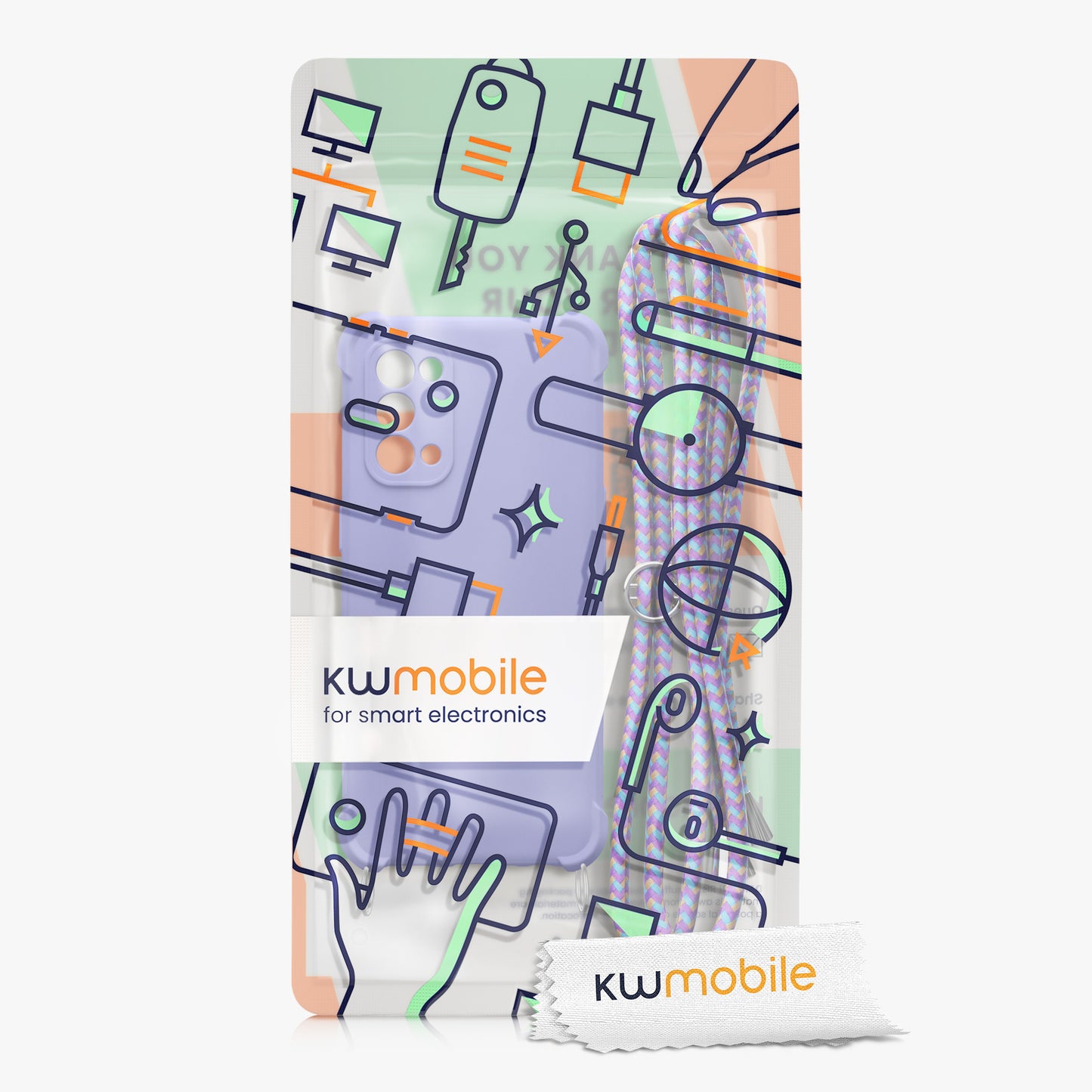 kwmobile Necklace Case Compatible with Oppo Find X3 Lite - Cover with Lanyard - Silicone Protective Case