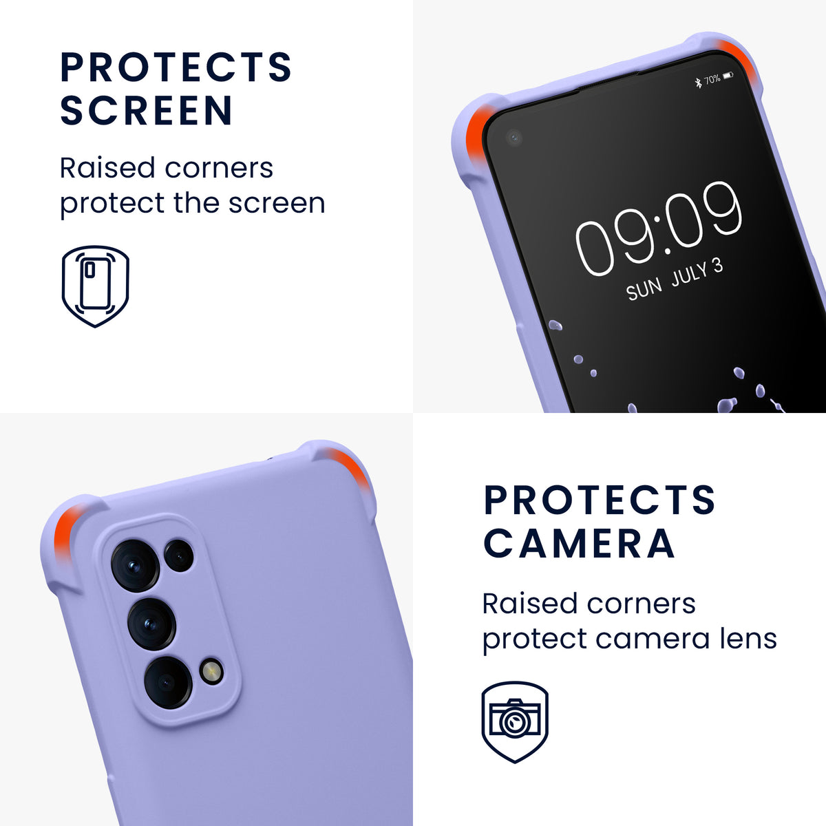 kwmobile Necklace Case Compatible with Oppo Find X3 Lite - Cover with Lanyard - Silicone Protective Case