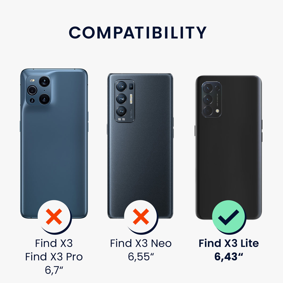 kwmobile Necklace Case Compatible with Oppo Find X3 Lite - Cover with Lanyard - Silicone Protective Case