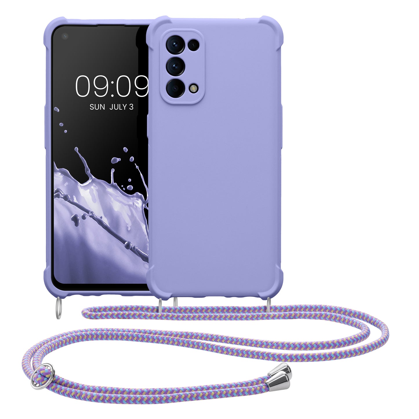 kwmobile Necklace Case Compatible with Oppo Find X3 Lite - Cover with Lanyard - Silicone Protective Case